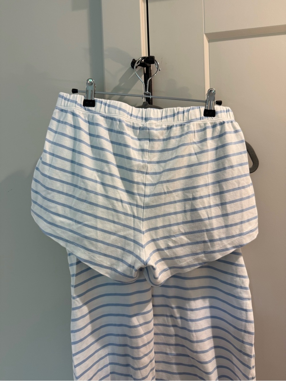 Lake Pajamas Striped Blue and White Cotton Shorts and Tank Set - Picture 4 of 4